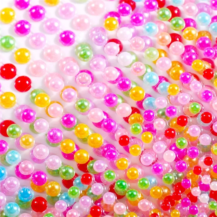 Hisenlee 3MM 4MM 5MM 6MM Mixed Color Half Round Shape Pearl Sticker For DIY Dress Decoration Accessories Creative Sticker