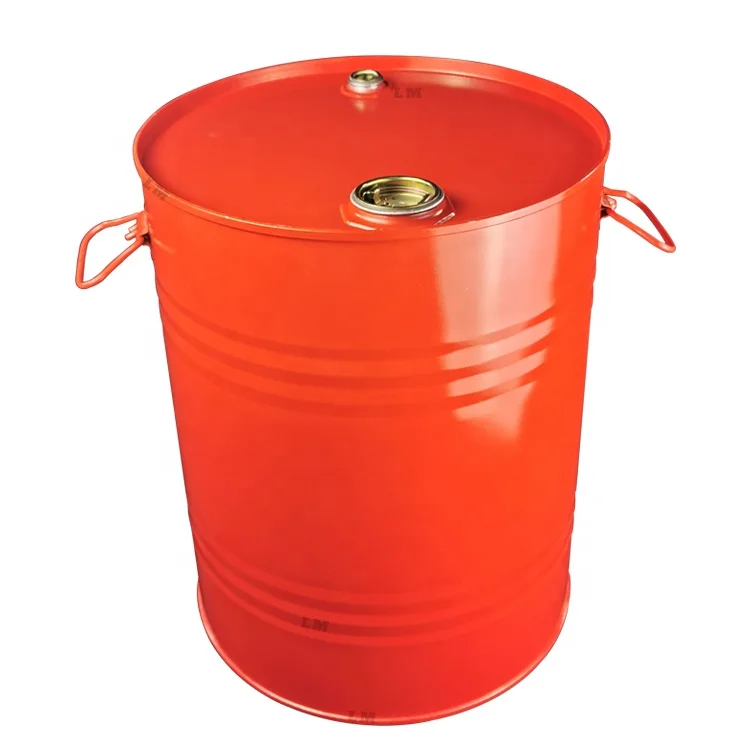 50L Steel Barrel 50kg Recyclable Stackable Storage Airtight Drums Red Bucket With Lids For Oil