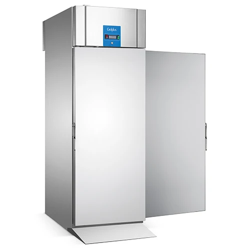 Pass thru refrigerator removable shelves leave the food at room temperature industrial upright roll through refrigerator