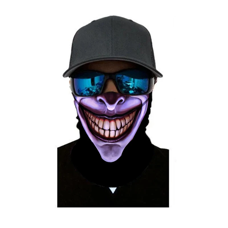 Fashion Personality 3D Men Face Printing Big mouth Magic Headscarf Multifunction Bandana