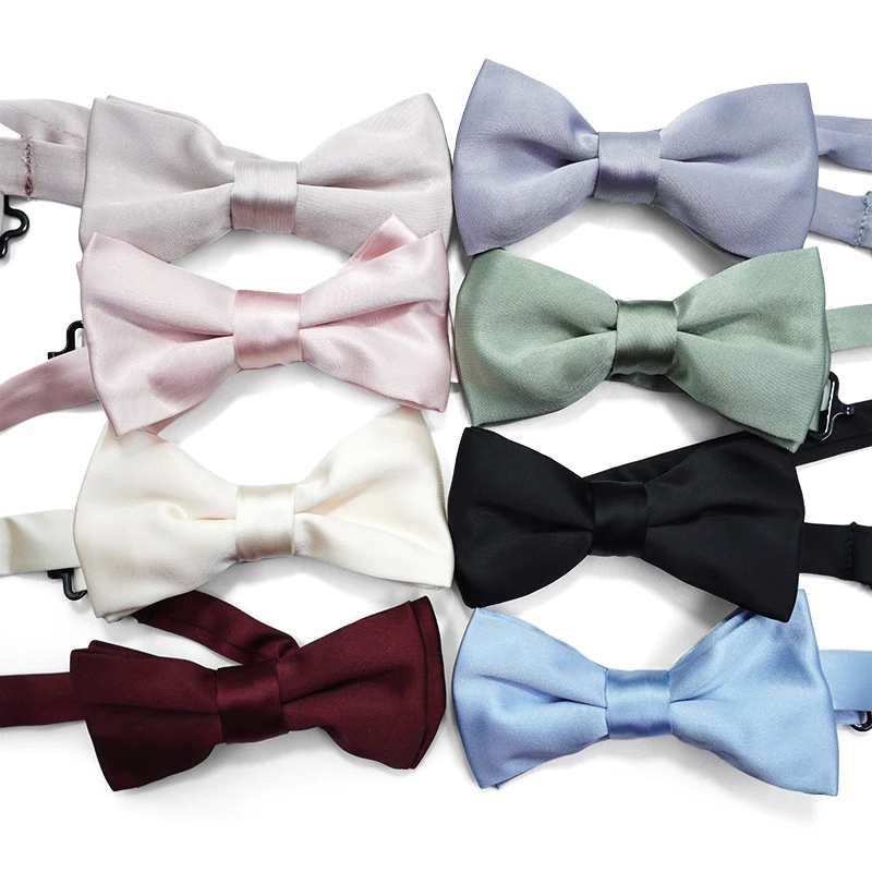 Custom Wholesale Men Ties Fashionable Butterfly Party Business Wedding Bow Tie Candy Solid Color Female Male Bowknot Accessories