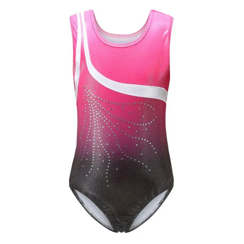 Oem Girls Leotards Kids sleeveless Diamond Dance Gymnastics Leotard For Kids Girls Gymnastic Dance Wear