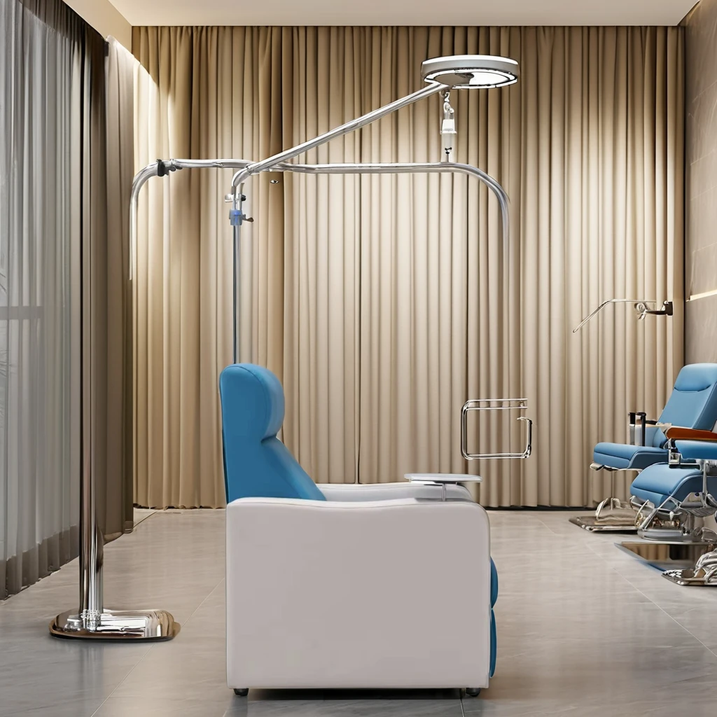 Modern Portable Medical Lounge Chair Infusion IV Chair with Steel Frame PU Material for Clinics and Hospitals