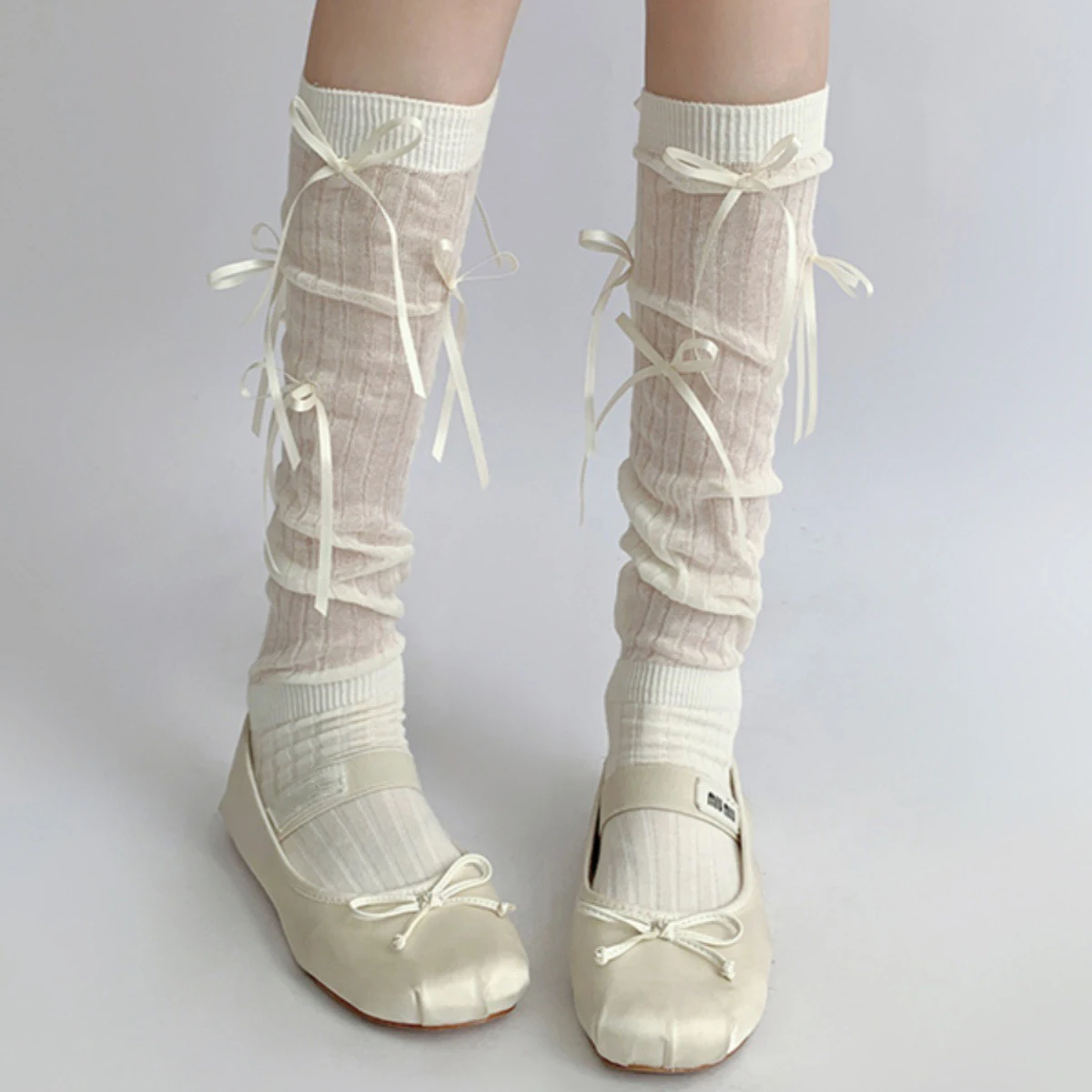 New Bow Knot Stockings Teens Hosiery with Tassel Girls Kawaii Highs Sexy Trouser Socks Y2K Lolita Sheer Tights for School Girls