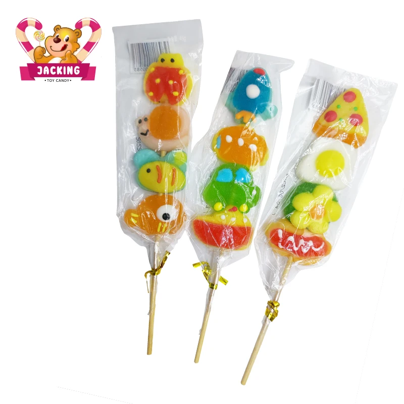 35g animal shaped Marshmallow lollipop gummy lollipop (1600611443835)