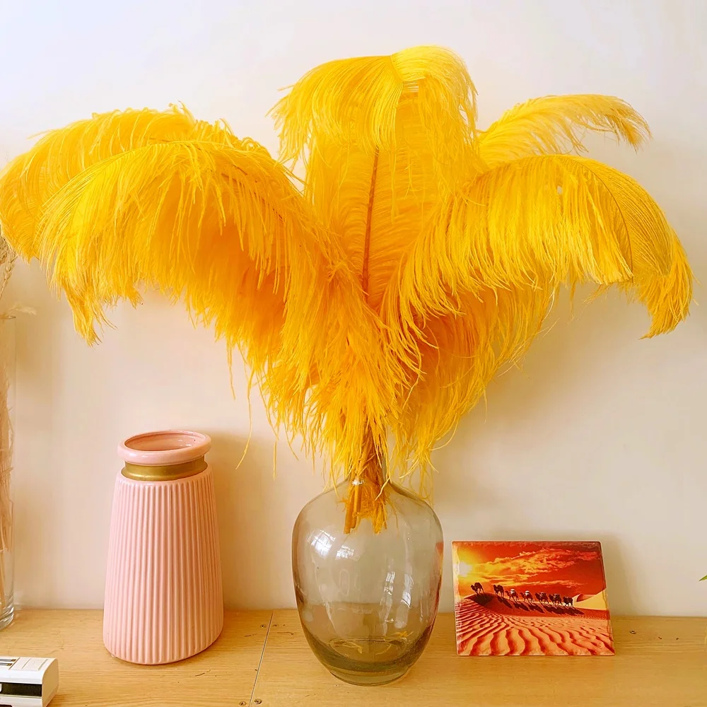 Разноцветные страусиные перья для свадебного декора, 70-75 см