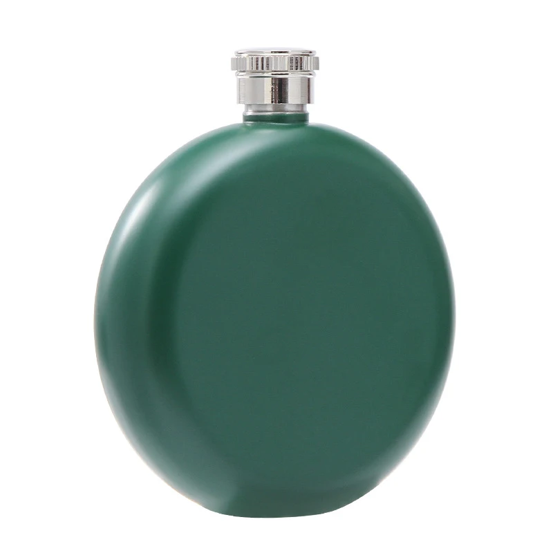 8oz custom green flagon stainless steel flagon Portable Round Liquor Hip Flask Whisky jug