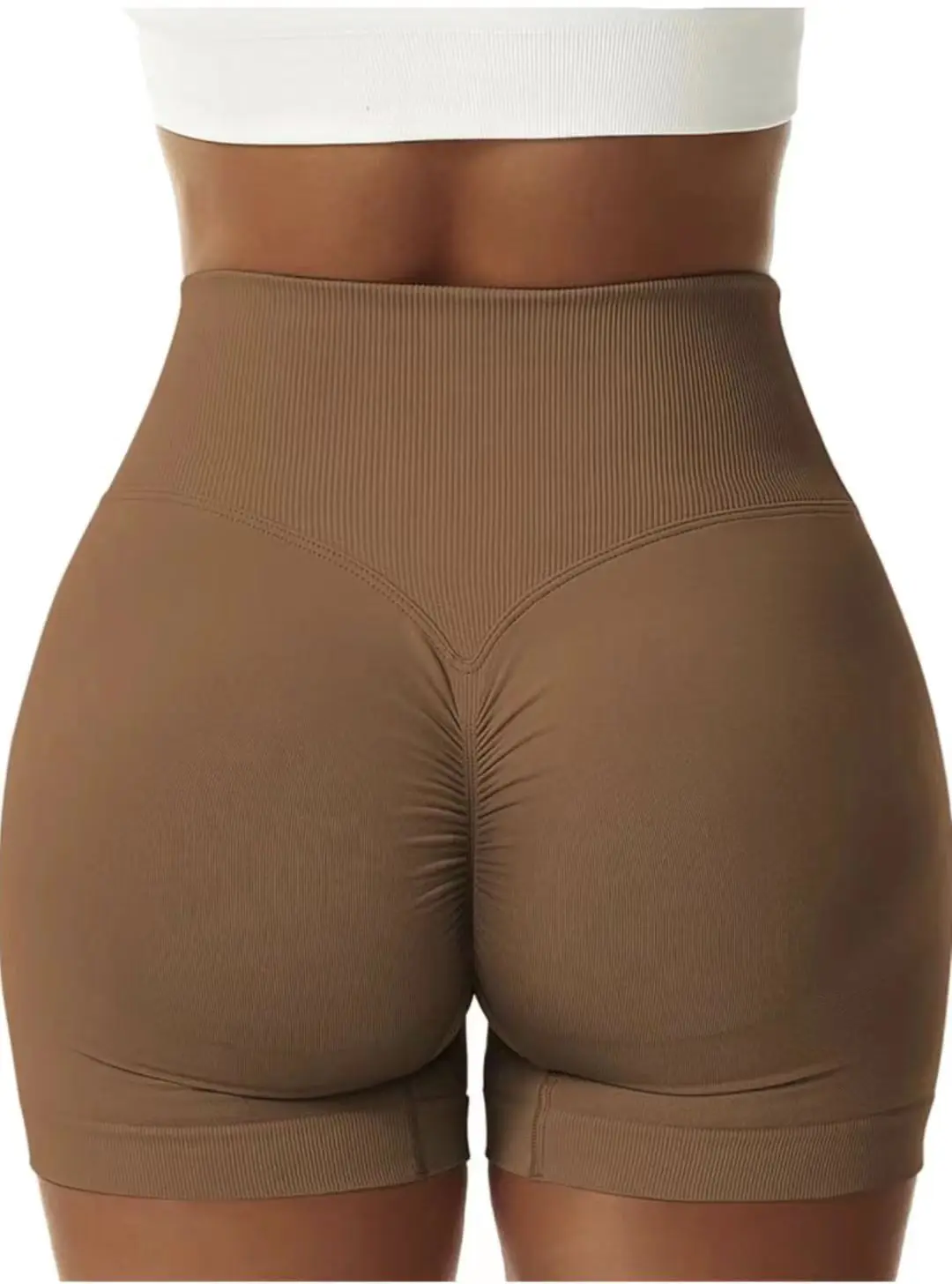Hot Sale Custom  Seamless Yoga Pants Women Yoga Shorts Tights V Waist Scrunch Butt Short Legging