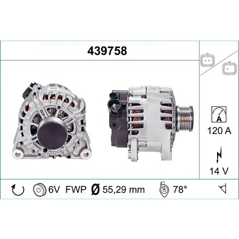 NEW 14v 120A ALTERNATOR 439758 1608064580 9670899580 27060-YV030 27060YV030 TG12C106 FOR VALEO CITROEN PEUGEOT TOYOTA