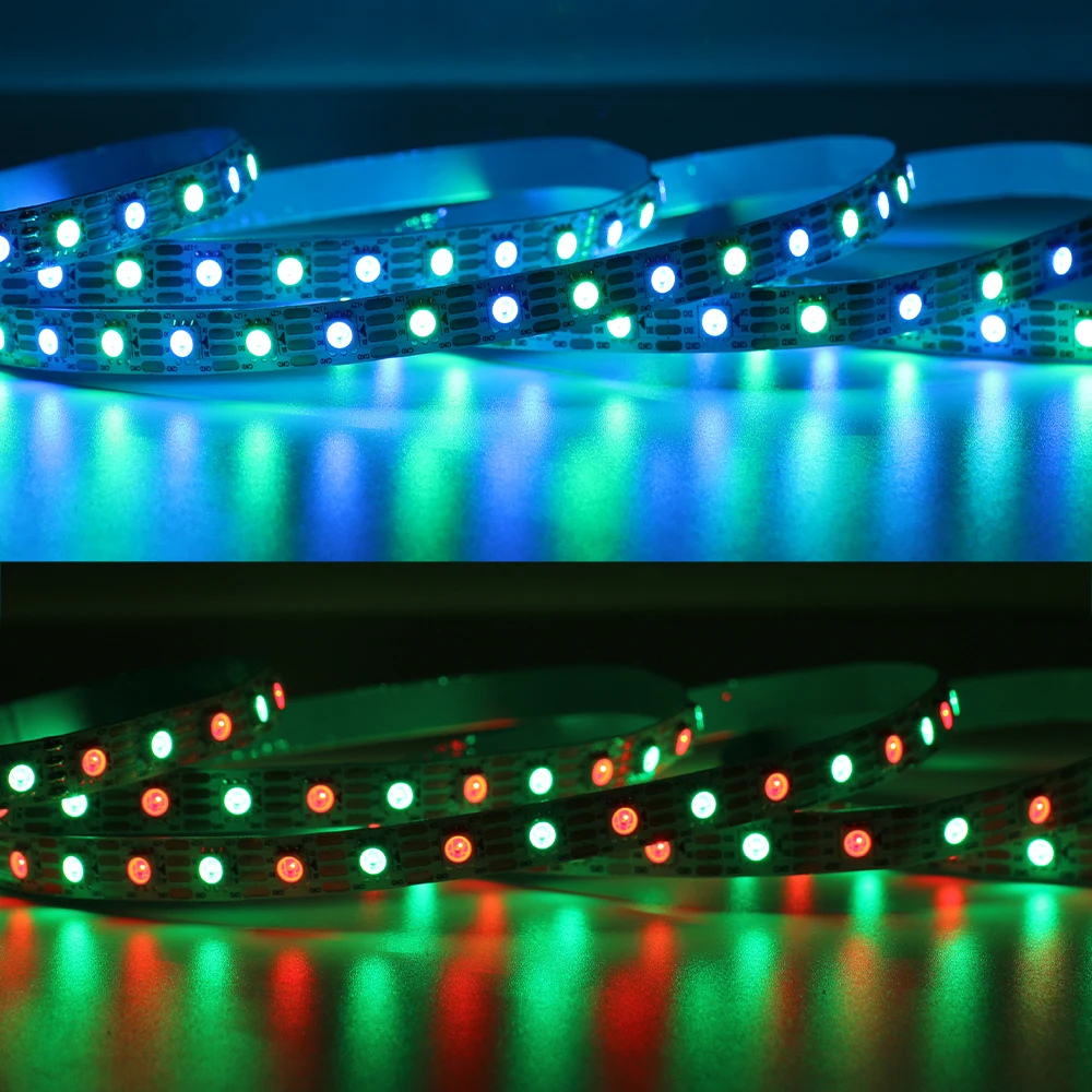 Individually Addressable Tira Ws2812b/2815 5m 5050 Smd 30/60/96/120/144led 5V 12v Smart Programmable Address Pixel RGB Led Strip