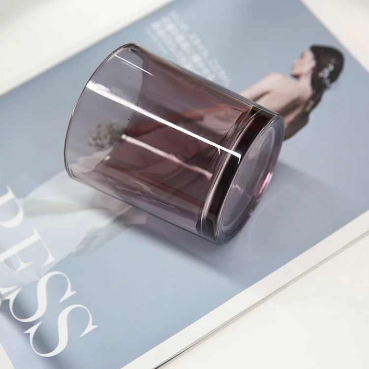 Fashionable Matte Ceramic 8 Oz Empty Free Shipping Glass Candle Jar Storage Canister Container Vessel With Wooden Lid