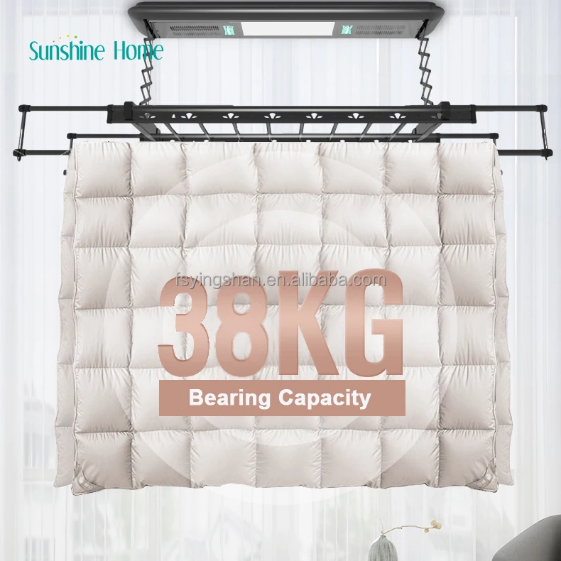 YG-1709B luxury  lifting automated ceiling mounted aluminum laundry drying rack electric clothes dryer hanger balcony