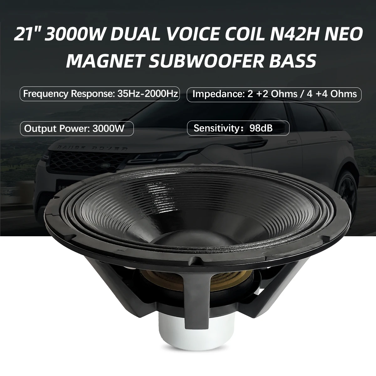 21inch Car Spl Competition Subwoofer 3000W Cast Aluminium Basket Powered Subwoofer Professional Loudspeaker Subwoofer