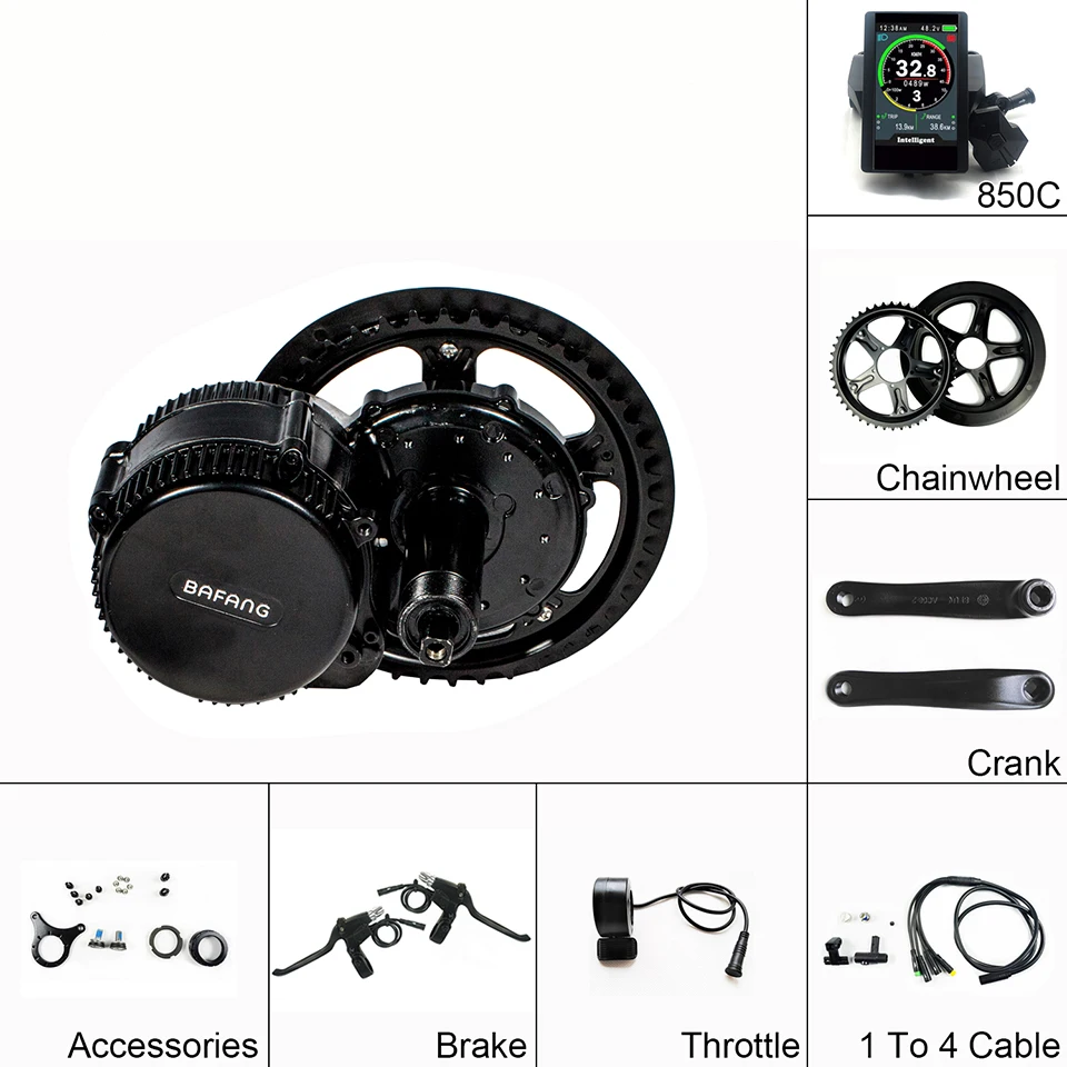 Greenpedel Bafang BBS02b 48V 750W China Motor Central Ebike Conversion Kit Mid Drive