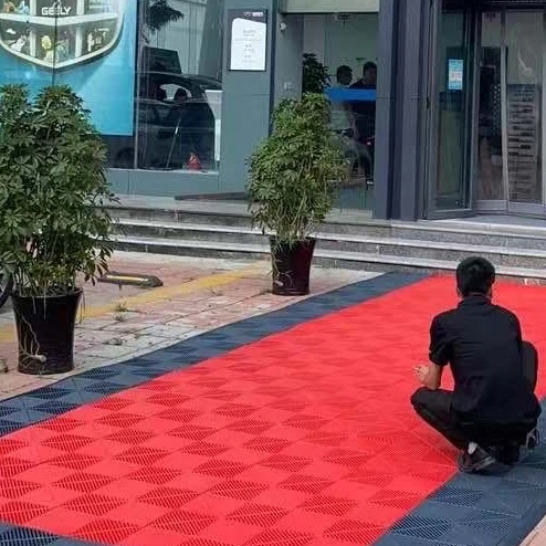 40x40x3 Factory Free Design Anti-skid Plastic PP Interlocking Car Wash Drain Garage Floor Tile for Garage