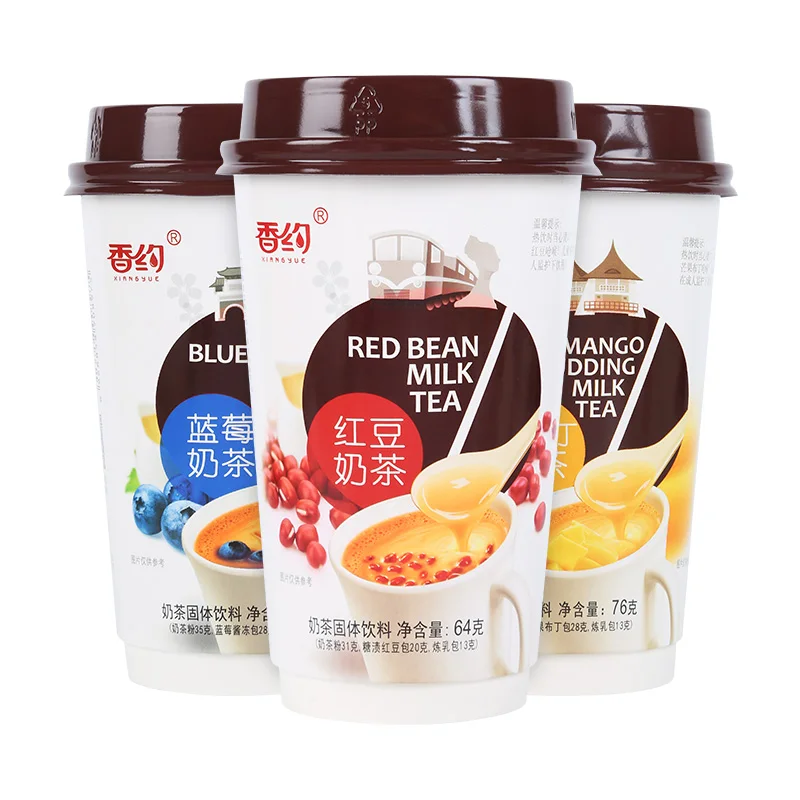 hot sale wholesale  instant milk tea 64g*6 popular and high quality milk tea boba bubble for supermarket