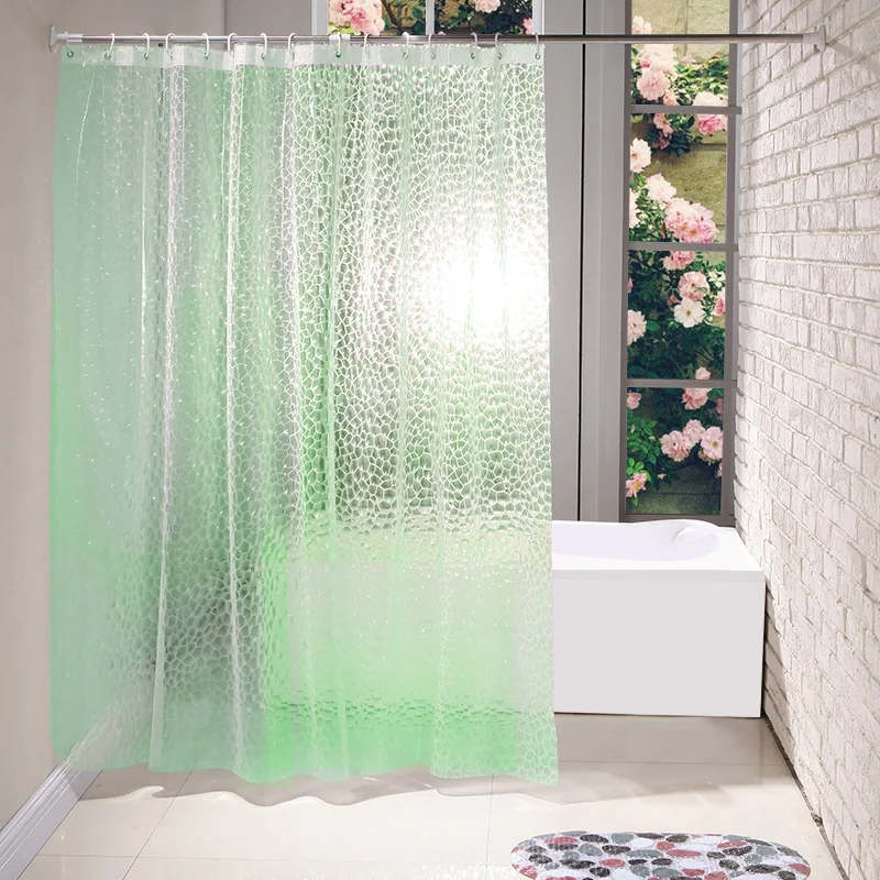 Customized Heavy Duty Waterproof Mildew-free PEVA 3D Effect Bath Curtain