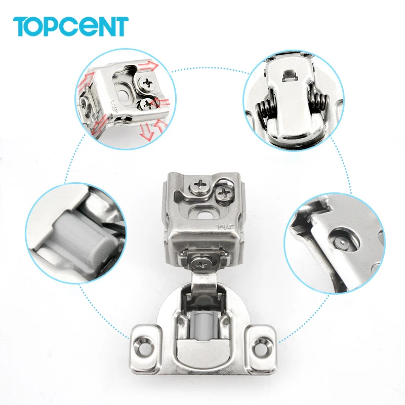 Topcent Wholesale 35mm cup slow closing hinge Cabinet hardware fittings American short arm hinge