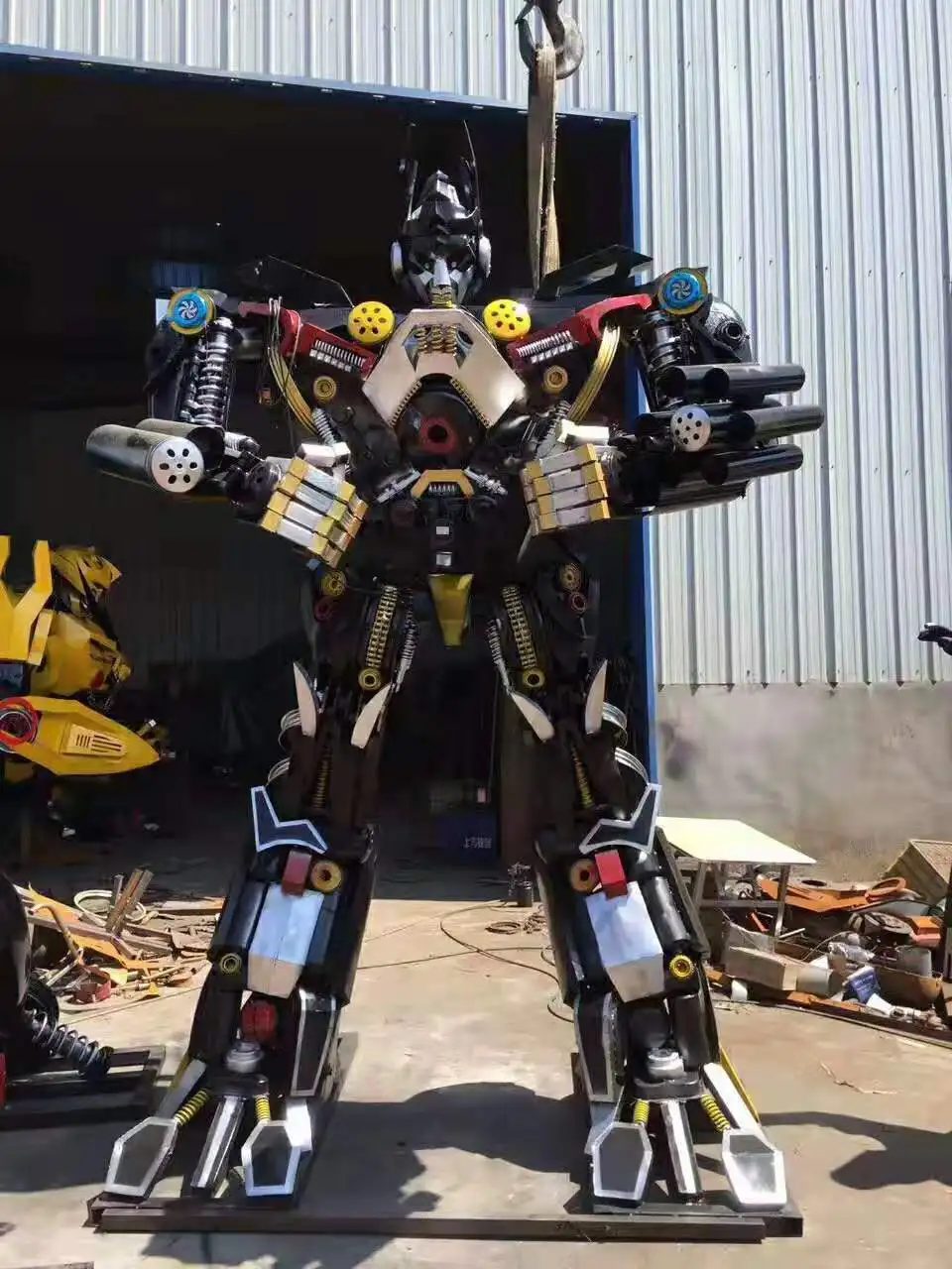 Popular Huge Blue Color Robot Sculpture Factory Made Iron Metal Craft 2.5M/3M Size for Outdoor/Indoor VR Shop Decoration