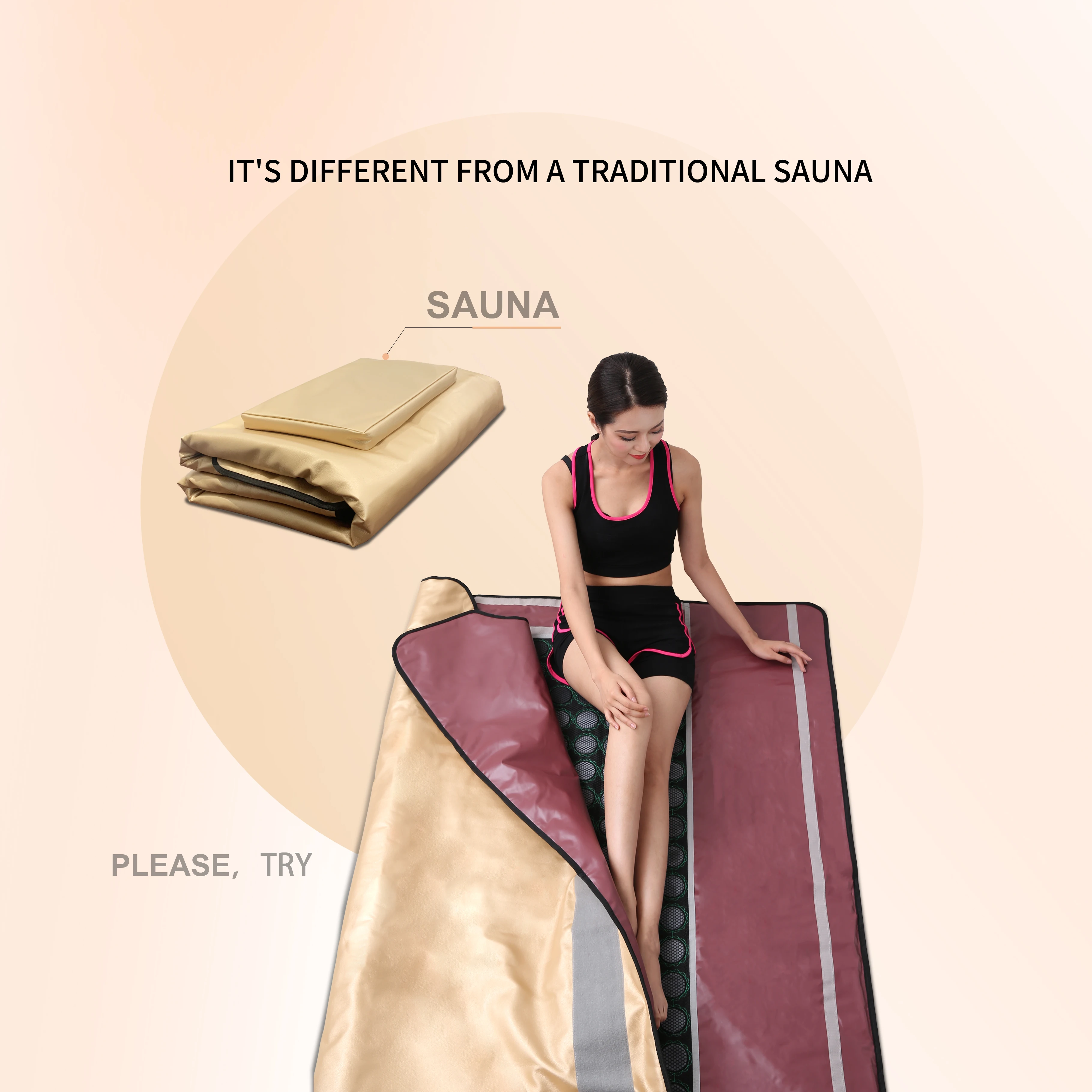 Portable Easy Carry Beauty Spa Sauna Far Infrared Heating Slimming Detox Sauna Blanket Bian Stones Infrared Sauna Blanket