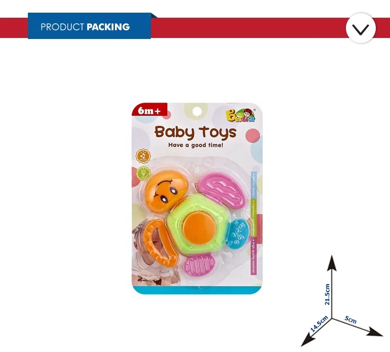 
Wholesale super cute non-toxic safety baby rattle toy teether for 6m+ 