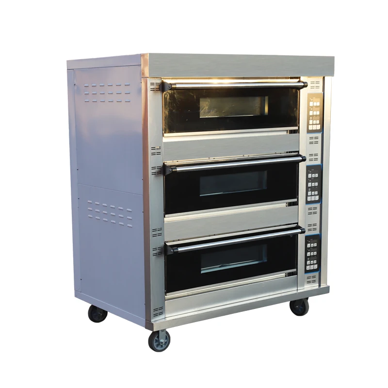 3 Deck 6 Trays deck oven bakery bread and cake Commercial oven with digital temperature display manufacturer