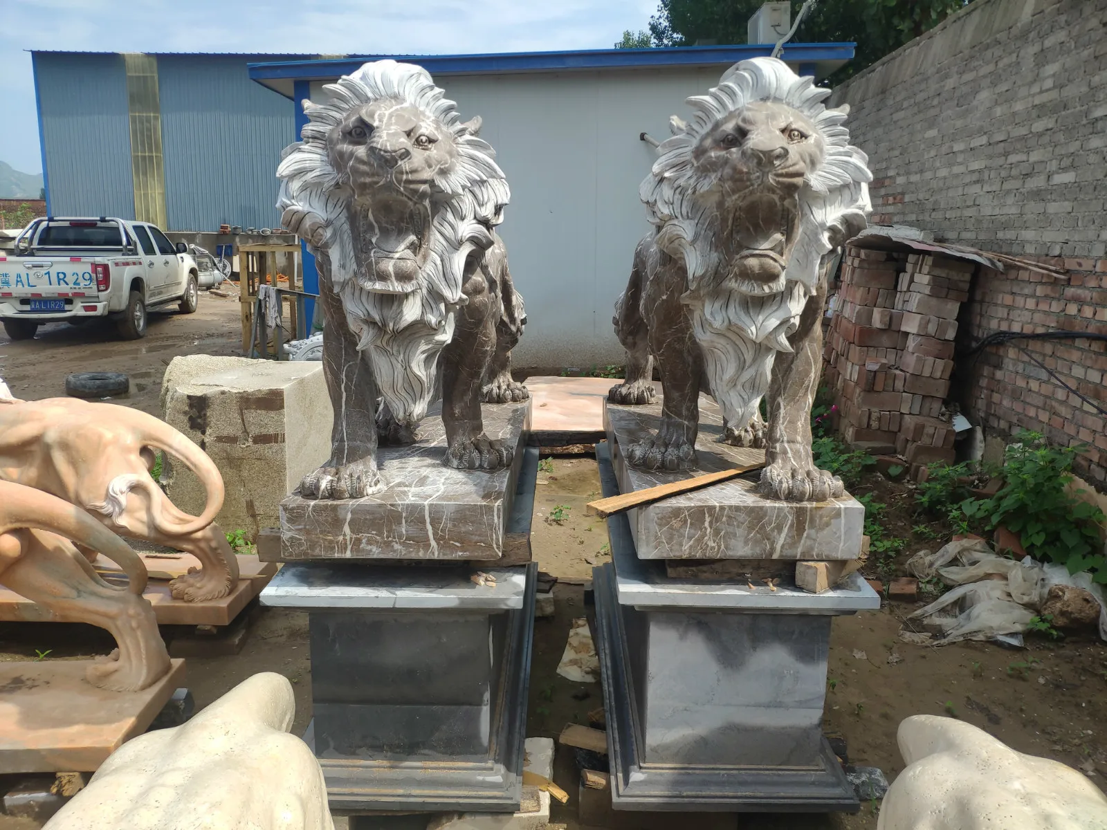 antique lion stone marble carved statues for sale custom price