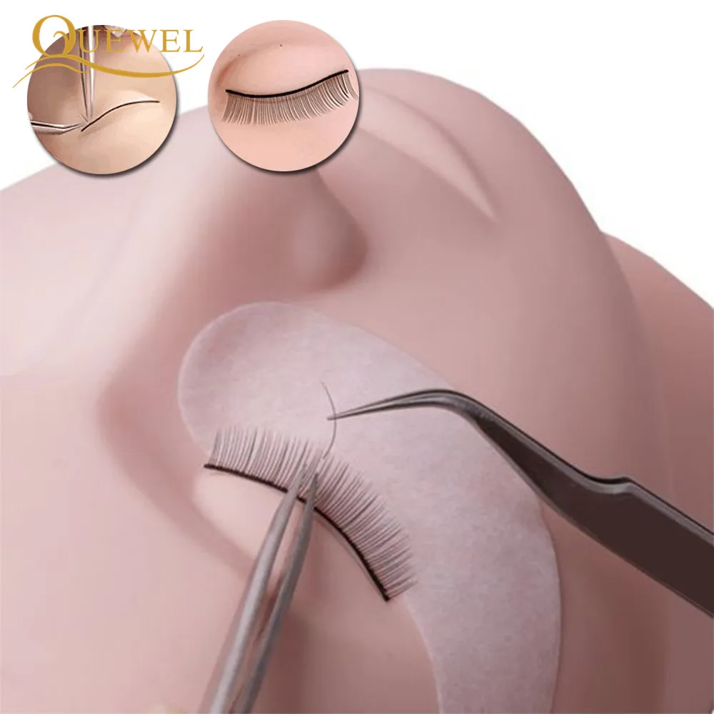 Wholesale Quewel Training Lashes, Mannequin Head Application Training Eyelash, Beauty Teaching Use Practice Eyelash Extensions