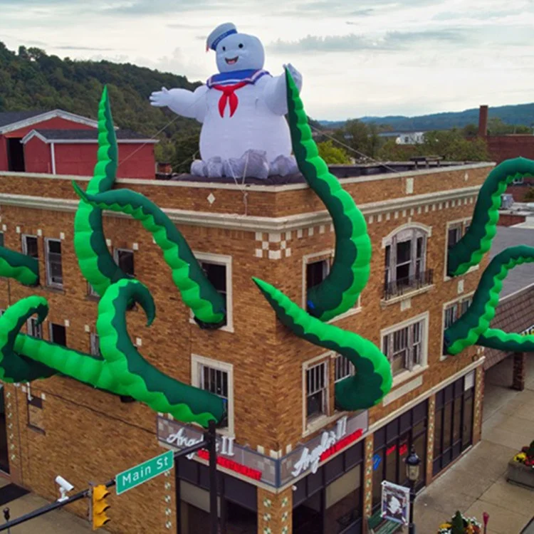 Corporate building advertising inflatable sea monster arms inflatable tentacles for Halloween event