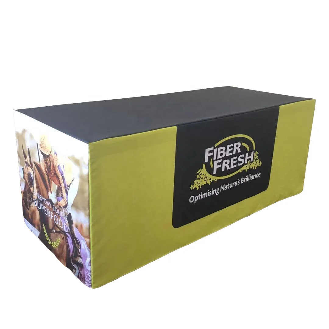 China Made Cheap price Customized Table Cover logo Print Modern Style Table Throw Trade Show Design Table Cloth