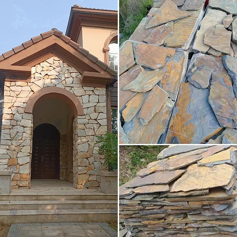 Natural Slate Quartzite Limestone Loose Stone Veneer For Exterior And Interior Wall Cladding Decorative
