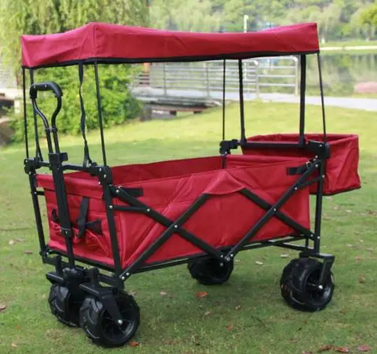 Collapsible Folding Wagon Outdoor Beach Shopping Garden Cart with Wheels