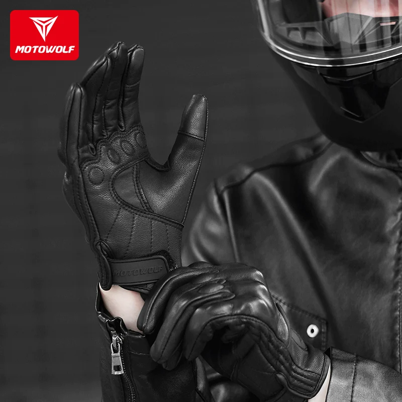 motowolf Motorcycle racing gloves bicycle riding anti-fall breathable anti-wear sheepskin gloves