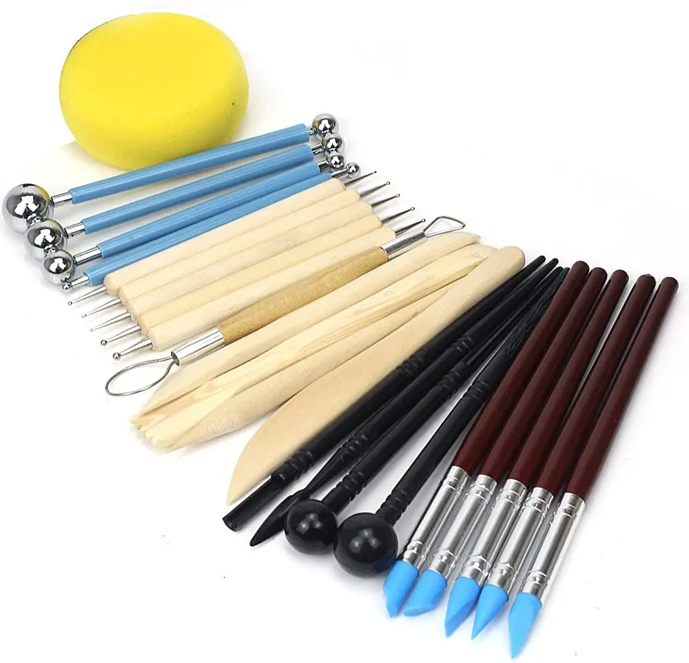 
2020 24pcs Ball Stylus Dotting Tools, Polymer Modeling Clay Sculpting Tools Set Rock Painting Kit for Sculpture Pottery 