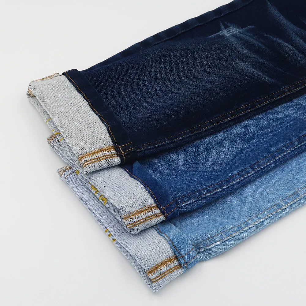 
Newly Arrived Wholesale French Custom Terry Indigo Knitted Denim Fabric For Kids Sports Suit 