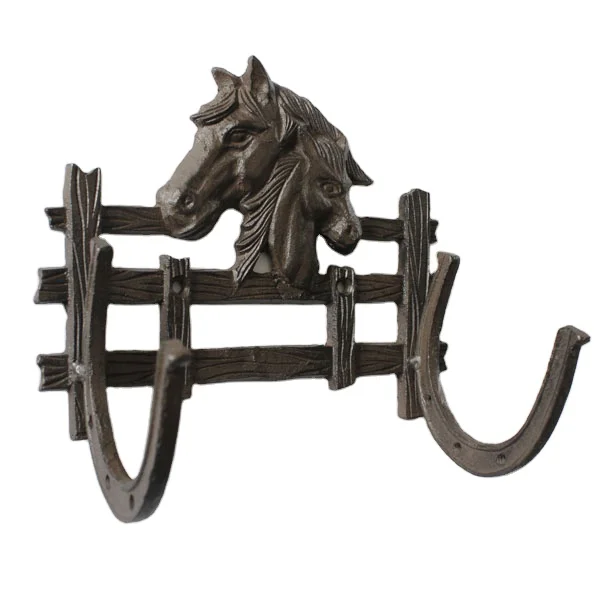 Antique cast iron metal horse head shaped hose holder for home decor garden decoration wall mounted