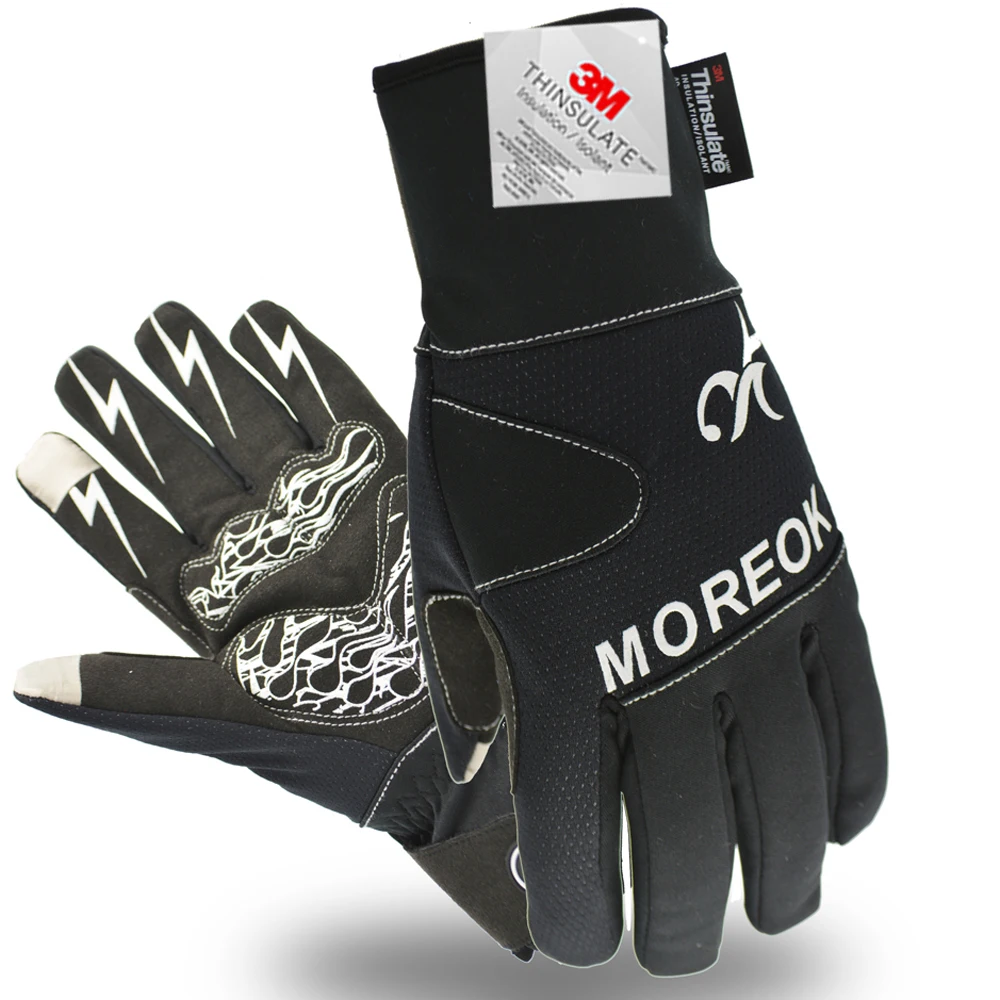 MOREOK Windproof Warm 3M Thinsulate Thermal Touchscreen Winter Outdoor Bicycle Bike Cycling Gloves for Men Women