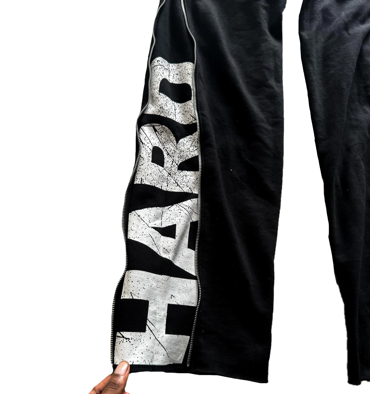 Custom Men High Quality Streetwear Cotton Zip Up Y2k Wide Leg  Washed Baggy Flared Sweatpants