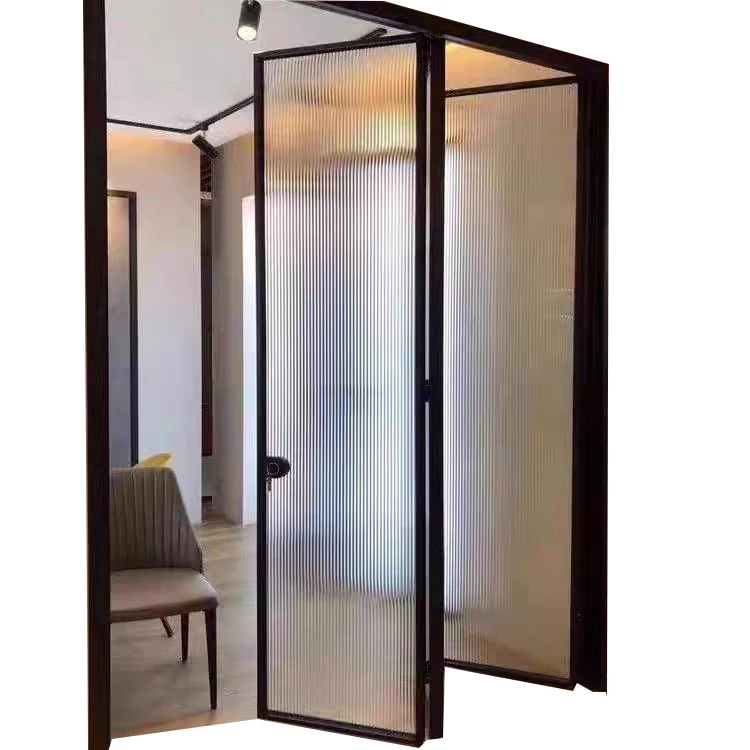 Aluminum folding outer  folding glass door front door compartment external accordion door