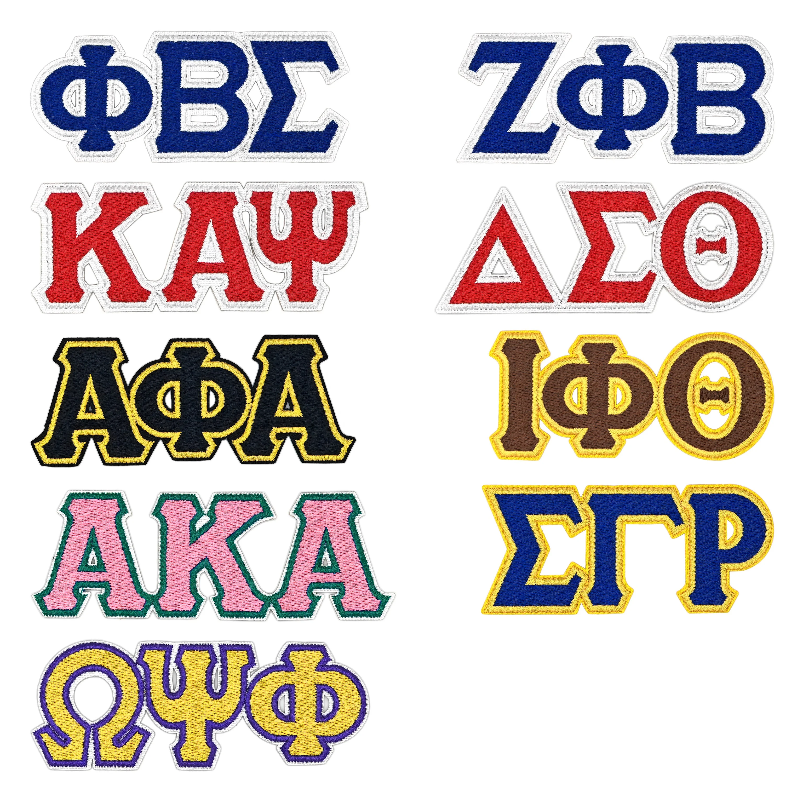 University Sorority Greek Letter Embroidery Iron On Patch Fraternity Sorority Patches