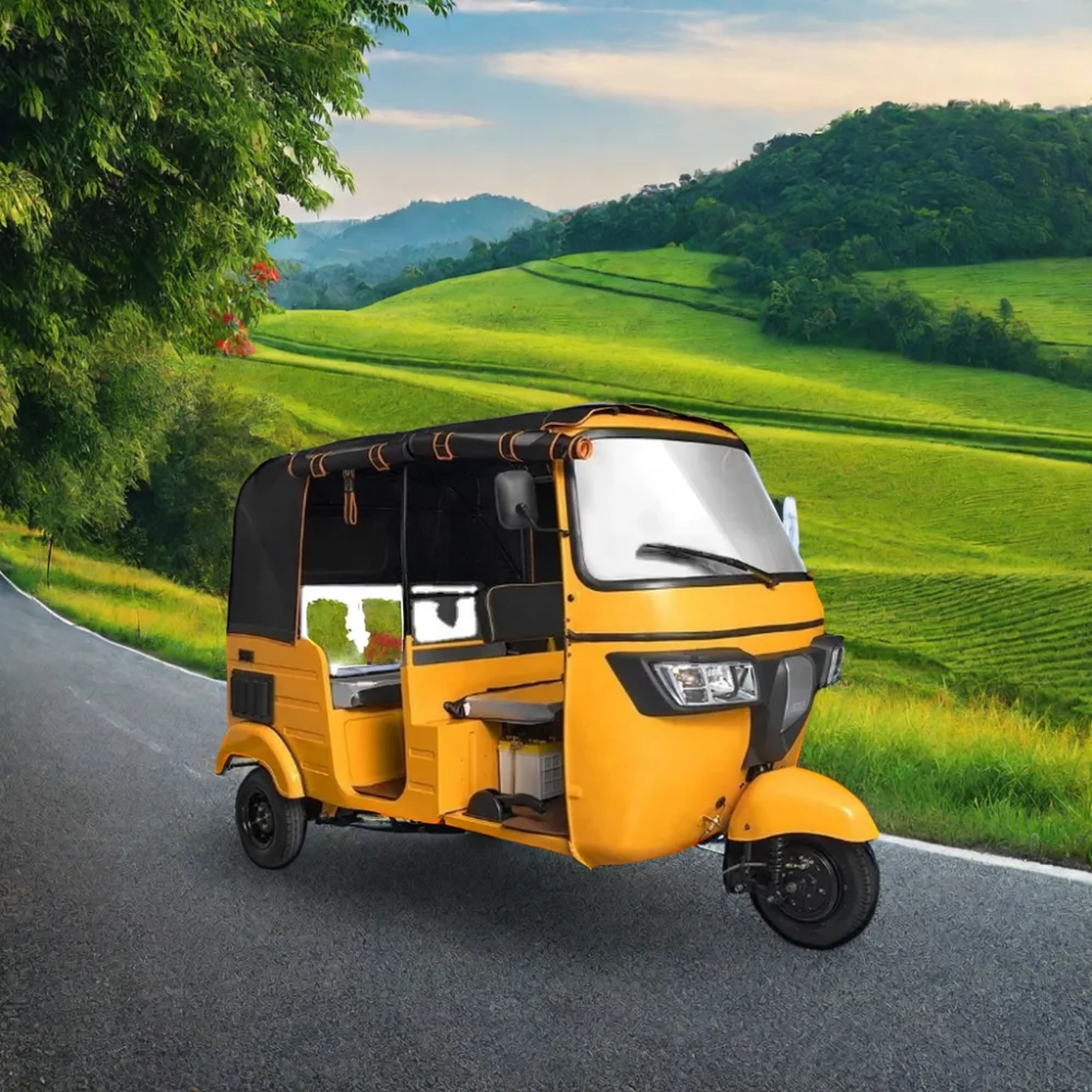 New Comfortable Seat on Passenger Motorized Tricycle 3 Wheeler Tuk Tuk Closed Body Design With Petrol for Adults