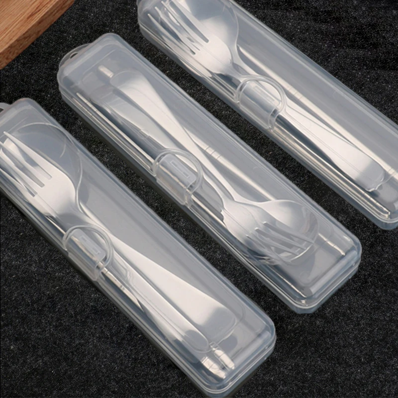 Portable transparent dustproof plastic box spoon fork chopsticks makeup brush tableware storage box