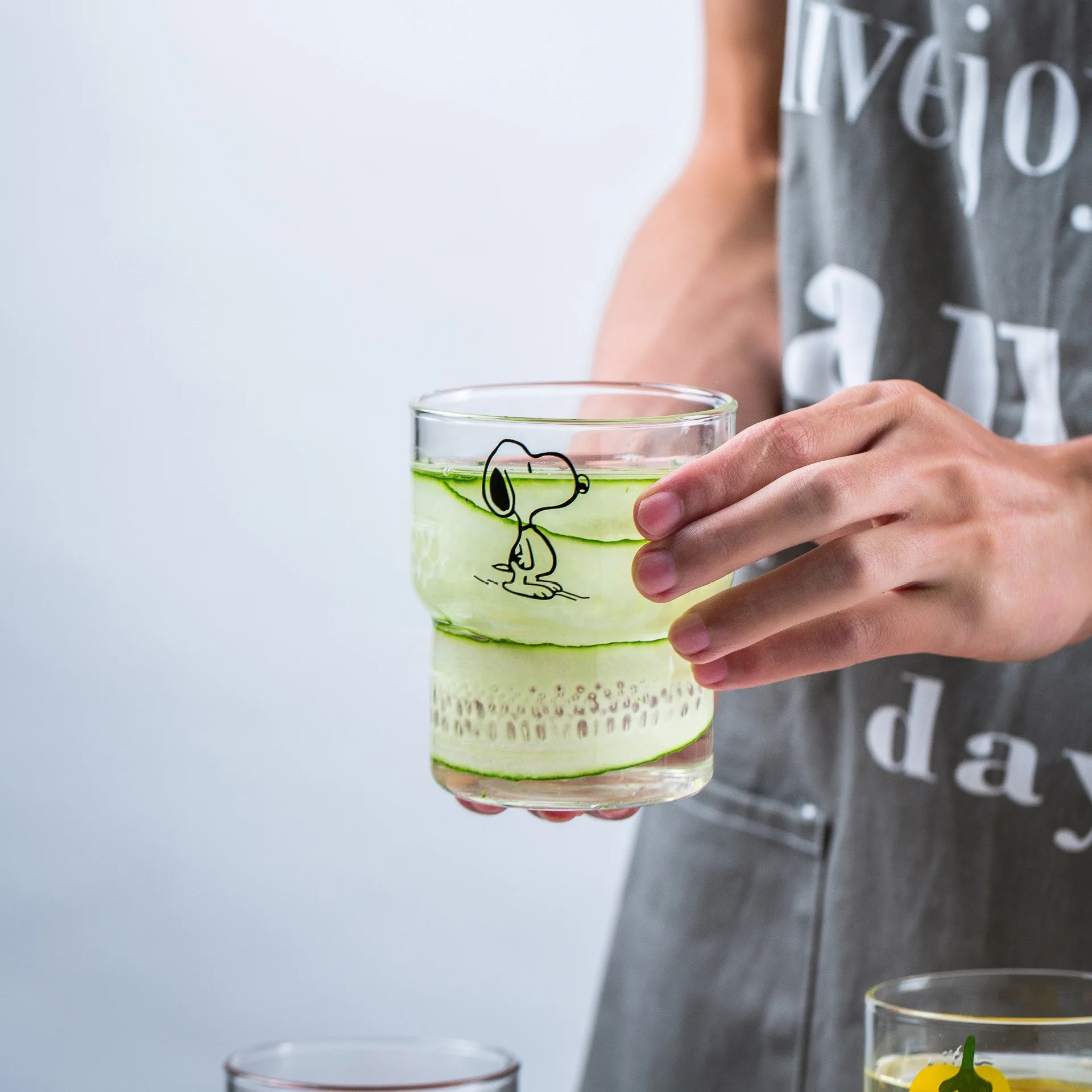 Cartoon Cute Glass Milk Coffee Mug Wholesale Water Beverage Juice Breakfast Ice Cream Cup for Office Home