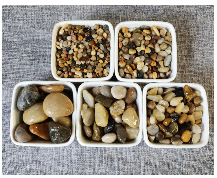 Stream Stone Building Exterior Materials Polishing Pebbles Cobble Small River Stone Mixed Color Black Pebble For Filter Material