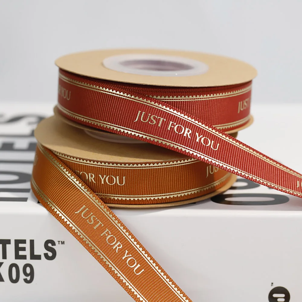 Customized 3D Logo Printed Satin Ribbon Fabric Grosgrain Ribbon for Custom Gifts with Personalized Logos