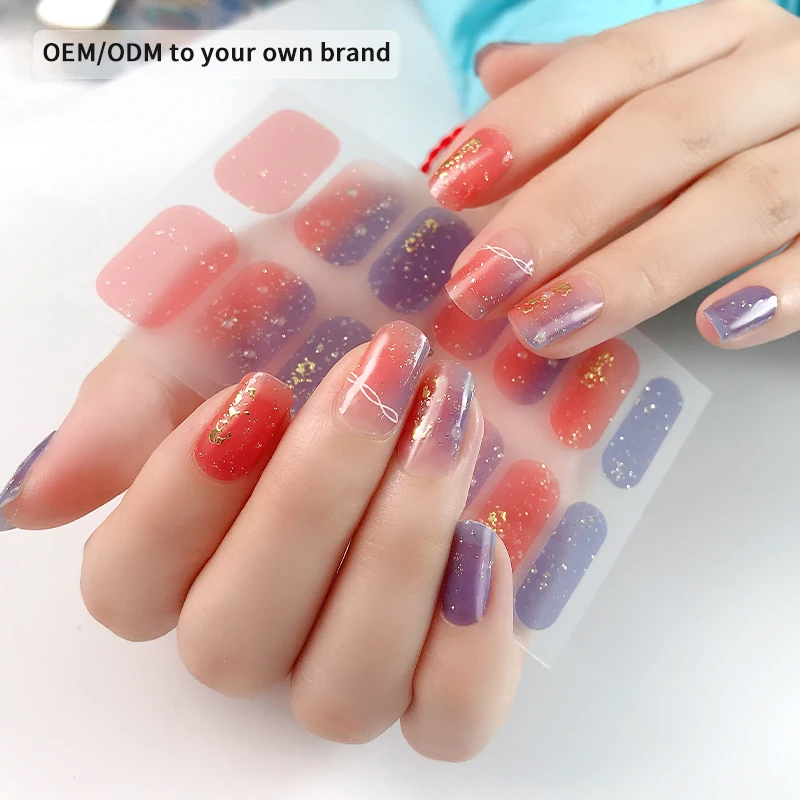New Hot Top Quality Pink Nail Sticker Japan 3D Nail Wraps Factory From China