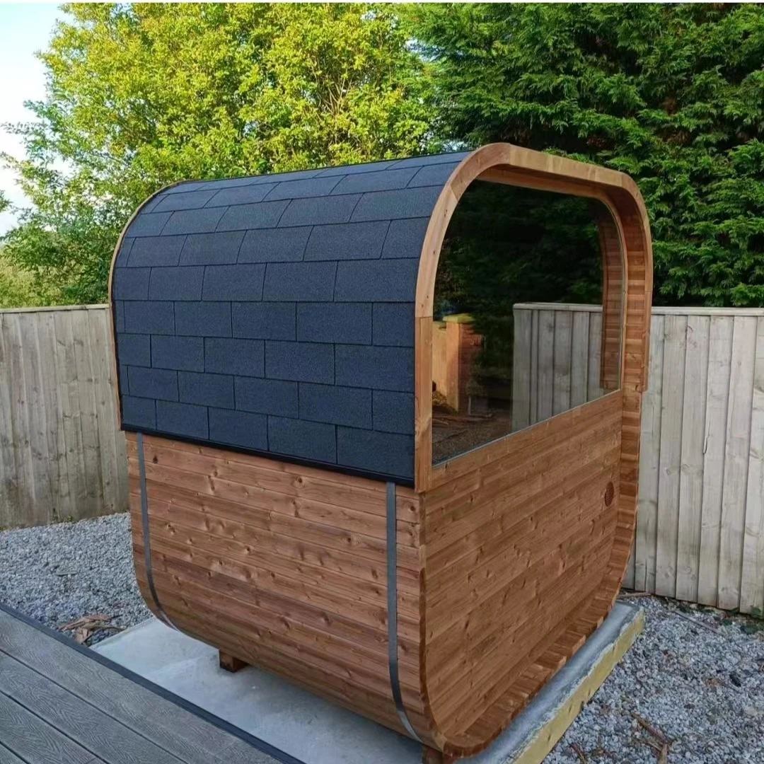 Newly Designed Outdoor Wooden Barrel Sauna 2-4 Person Mini Sauna Cube