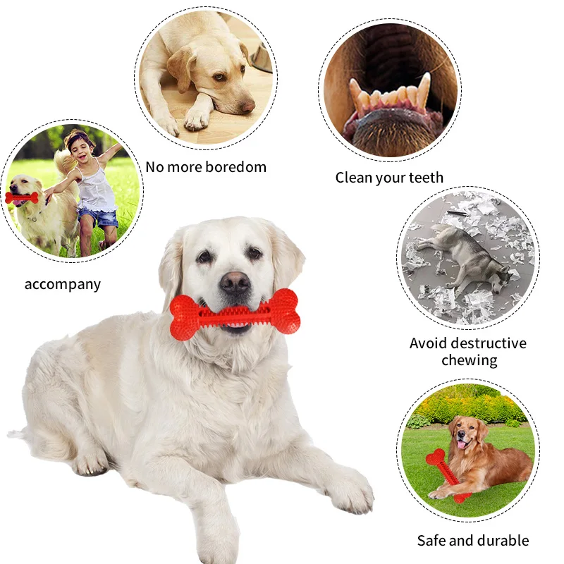 Pet Shop Custom Multi-color Golf Design Nylon Rubber TPR TPE Patent Dog Bone Shape Chew Toys for Dog Teeth Cleaning