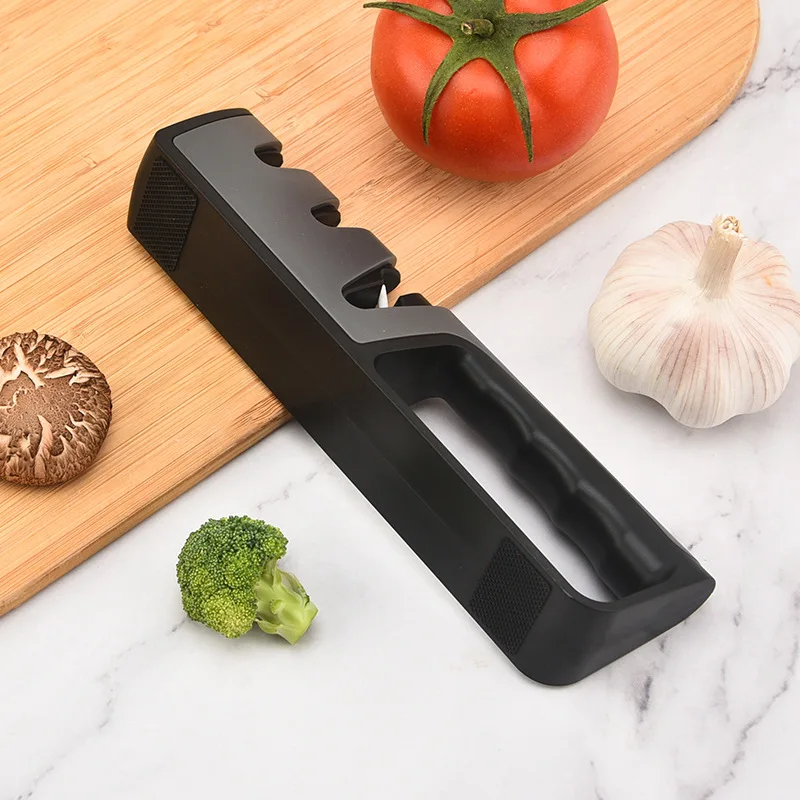Hot selling 3 stage knife sharpening tool Hand-Held Sharpener with Non-Slip Bottom