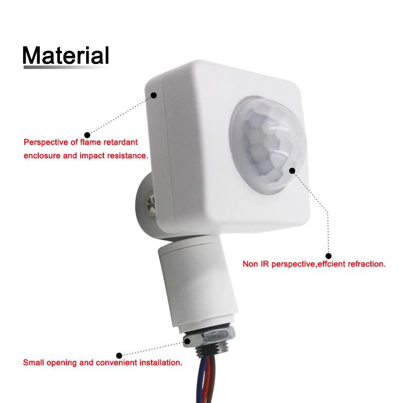 High Quality 10MM 220V PIR Infrared Motion Sensor Detector Adjustment Mode Switch Rotate160 Degrees For Outdoor LED Lighting